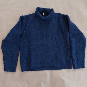 Uniqlo 3D Knitted Soufflé Yarn Turtleneck Sweater Long Sleeve Navy Women's XXS